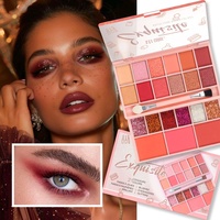 Nouvelle conception, palette de fards à paupières en poudre minérale 12 couleurs, kit végétalien, paillettes scintillantes, multi-usages, blush, fard à paupières, maquillage en gros