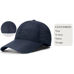 Gorras de béisbol personalizadas con visera curvada, deportivas, de Color sólido, de malla transpirable, de secado rápido, para papá, bordadas, con parche tejido y logotipo - Product Image 1