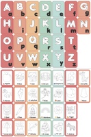 Cartes magnétiques double face alphabet et chiffres pour enfants, tuiles d'apprentissage réutilisables effaçables à sec, cartes éducatives Montessori de phonétique