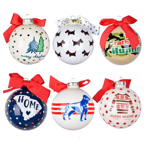 Yili <strong>Wholesale</strong> Glass Custom Logo <strong>Christmas</strong> Ornament Decorations Promotional Xmas Ball Bauble Holiday <strong>Gift</strong> for Tree - Product Image 2