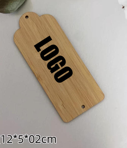 High Quality Traditional Carved Bamboo Logo Tags Red Tassels Customizable Hanging <b>Ornaments</b> for Branding Music Wooden Brand Tags - Product Image 3