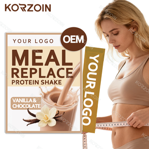 OEM PENGGANTI MAKANAN BERPROTEIN TINGGI BENTUK BUBUK untuk PEMBAKAR LEMAK BUBUK PENURUN BERAT BADAN Rasa Cokelat Vanila - Product Image 1