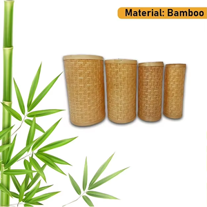 Lámpara Colgante Moderna de Bambú con Textura Artesanal, Lámpara de Techo Natural de la India - Product Image 5