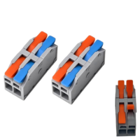 Connecteur de câblage à levier LT-611-2 2 entrées 2 sorties, borne compacte à ressort 40A 450V pour fils de cuivre massifs 1-6mm² et fils de cuivre toronnés 1-4mm²