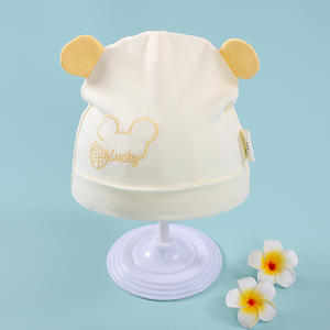 Nouveau design Style bébé chapeau 0-6 <span class=keywords><strong>mois</strong></span> nouveau-né coton biologique chapeaux deux pièces pour garçons et filles <span class=keywords><strong>bonnet</strong></span> noué bébé chapeau - Product Image 6