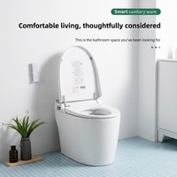 Toilette intelligente automatique à poser au sol, sans réservoir, en céramique, avec chasse d'eau à capteur au pied et fonction bidet, toilette intelligente automatique