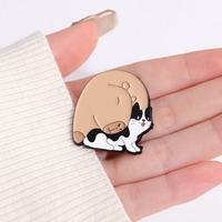 En gros, épingles en métal à l'effigie de dessins animés, épingles en émail mignonnes Capybara, badges de revers animaux, broches, souvenirs pour enfants et amis, en stock