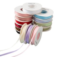 Ruban tissé double face polyester-coton Qibai 0,6 cm, finition mate, accessoire de vêtement, coiffe, nœud fait main, fleur