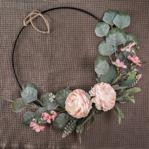 Guirlande de fleurs artificielles CallaFloral, roses roses, eucalyptus, décoration de mariage, décoration de la maison, décoration murale faite à la main CF01011 - Product Image 3