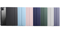 Étui intelligent pliable en trois parties pour Xiaomi Pad 5/5 Pro 11 pouces, étui magnétique pour tablette en cuir PU avec fonction de mise en veille/réveil automatique, transparent en acrylique