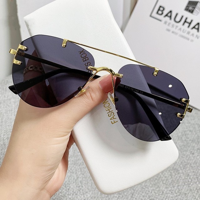 Vintage Designer High Quality Big Frames Sun Glasses Custom Logo Brand Oversized Luxury Metal Sunglasses for Men Women