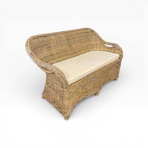 Sofá Moderno de Mimbre y Ratán, Sillón de Mimbre Natural, Sofá para Interiores y Exteriores, Muebles para Sala de Estar y Patio - Product Image 3