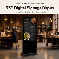 Affichage numérique sur pied ultra-plat de 43, 49, 55 et 65 pouces, écran LCD publicitaire Android avec CMS à distance pour la vente au détail