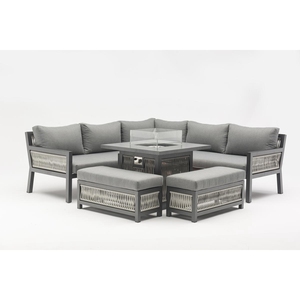 Nhỏ gọn grey Terrace vườn ngoài trời Patio giá rẻ London mây đồ nội thất sofa ngoài trời Set với nhôm Lift lửa Pit bảng - Product Image 3