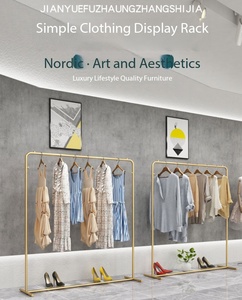 Présentoir <span class=keywords><strong>de</strong></span> vêtements sur pied en métal monocouche, spécialement conçu pour les magasins <span class=keywords><strong>de</strong></span> vêtements - Product Image 3