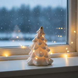Modern Nordic Ceramic Christmas <b>Tree</b> Jar <b>Ornament</b> with LED Night Light Festive Atmosphere Christmas Season Gift Decorations - Product Image 4