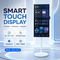 Moniteur mobile intelligent 27 pouces tout-en-un avec écran tactile, LED 120 Hz et fonction de mise en miroir de l'écran pour le fitness et la cuisine