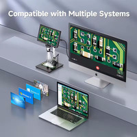Écran IPS HD 10,1 pouces DM9 Max DM12 pour microscope numérique avec 10 lumières LED, compatible PC/TV