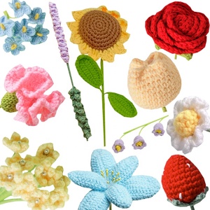 Flores Tejidas a Crochet Hechas a Mano, Ramo de Margaritas, Rosas, Tulipanes y Girasoles, Amigurumi, Flor de Punto, Fleur Tricotee - Product Image 1