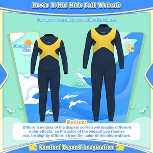 Hevto terno de mergulho para neoprene, terno de 3/2mm para mergulho natação, quente e protetor solar com zíper
