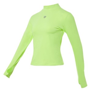 เสื้อยืดกีฬากลางคอของผู้หญิงระบายอากาศได้ดีแห้งเร็วเสื้อผ้าฟิตเนสซับเหงื่อสำหรับวิ่งเทนนิสโยคะ - Product Image 1