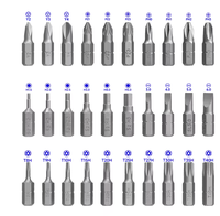 Jeu de tournevis pneumatiques 25 mm en acier CRV S2 multi-types, finition nickel, poignée en acier, vente directe usine, OEM pour réparation industrielle et bricolage