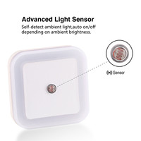 Mini veilleuse LED EU/US Plug-in crépuscule à l'aube capteur mur nuits lampe carré pour chambre couloir escaliers couloir 110V 220V