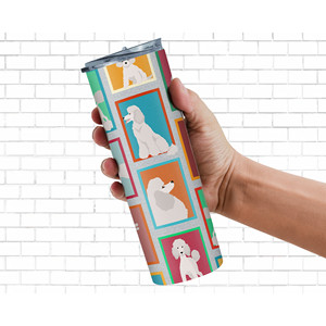 Tumbler Sottile in Acciaio Inossidabile con Motivo Barboncino Bianco Standard - Product Image 1