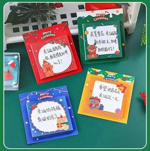 Blocs-notes autocollants de Noël à motifs de dessins animés - Designs colorés pour la décoration festive et les cadeaux, fournitures de bureau - Product Image 4