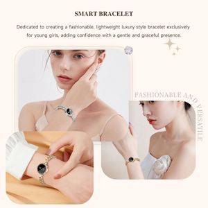 L6 Smart Band Wristband Women Rhinestone Dial HR Blood Oxygen Sleep Monitor IP67 Waterproof Metal Chain Fitness Tracker OEM Logo - Product Image 3