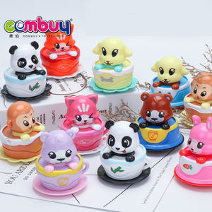 Giocattoli a Molla Miniatura con Animali Cartoon, Disco Volante Rotante - Product Image 1