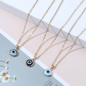 Collar de Cadena Dorada con Ojo Turco Azul para Mujer, Joyería al por Mayor - Product Image 4