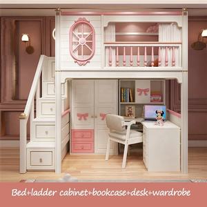 Letto a Castello per Bambini con Scrivania e Armadio Integrati, Combinazione Camera da Letto <span class=keywords><strong>Principessa</strong></span>, Vendita all'Ingrosso - Product Image 6