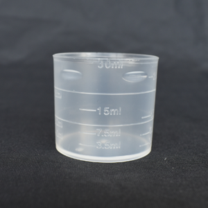 30ml透明プラスチック計量カップ 液体計量ビーカー 実験室/薬局用 - Product Image 1