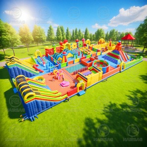 Big Bounce Inflatable Theme Park Kid Play Amusement Park <strong>Large</strong> Inflatable <strong>Obstacle</strong> Castle Slide Blow up Bouncer Combo Playground - Product Image 6