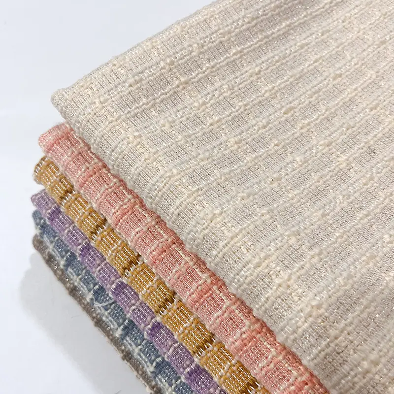 Ấn độ vải bán buôn Tweed Viscose ưa thích Tweed Polyester vải tweed vải dệt kim cho khăn choàng