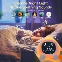 Veilleuse pêche avec réveil, lampe de nuit LED, fonction de minuterie, écran d'affichage électrique pour enfants, chambre d'étude