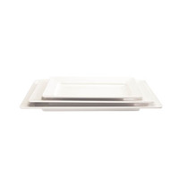 Plateau en mélamine combiné pour buffet d'hôtel Plateau d'affichage à larges bords Plateau de buffet rectangulaire en mélamine NSF