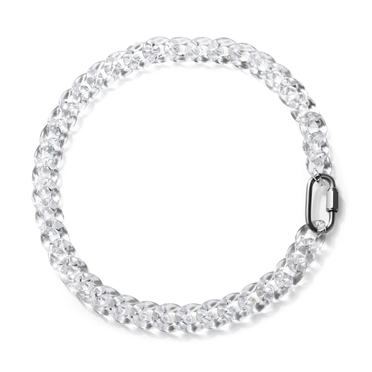 Ожерелье из прозрачной акриловой цепи для мужчин и женщин, короткое Ювелирное Украшение с застежкой для страхования