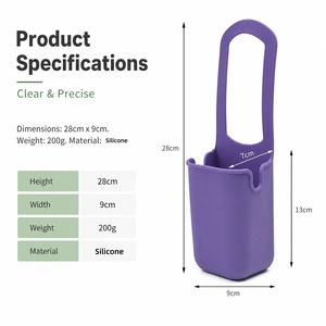 Organisateur multifonctionnel en silicone pour biberons et gobelets, à suspendre sur poussette, guidon, ou pour rangement de boissons de bébé dans la salle de bain ou au bord de la piscine - Product Image 2