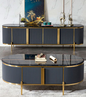 Table basse et support Tv en métal, ensemble de meuble de salon moderne en marbre, de haute qualité, 20 pièces