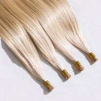 Extensions de cheveux humains Remy 100% alignées sur les cuticules, pré-collées, à pointe en I, double épaisseur, pointes plus épaisses