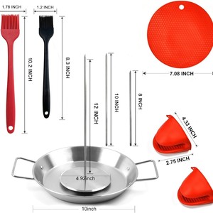 Parrilla vertical de acero inoxidable con 3 brochetas desmontables y almohadillas para asar a la parrilla, para uso doméstico y hotelero. - Product Image 4