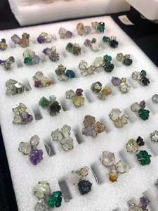 Оптовая продажа, высокое качество, натуральные целебные кристаллические кольца, смешанные необработанные каменные кольца для подарка - Product Image 4