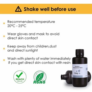 Resina UV Estándar ELEGOO para Impresoras 3D, Resina de Fotopolimerización UV-C de Curado Rápido para Impresión 3D - Product Image 5