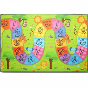 120x140x1,2 cm Tapis de jeu double face XPE pour bébé-Rouleau, imperméable, mousse non toxique Colurful Number Road - Funky Travel - Product Image 1