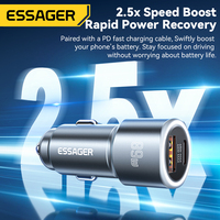 ESSAGER ES-CC16 Chargeur de voiture USB C 2 ports 89W Super rapide PD compatible avec iPhone Xiaomi Huawei Oneplus Realme