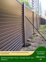 Aluminiumlegering Louvered Privacy Schutting voor Villa Binnenplaats Buiten Tuin Perimeter Hoge Corrosiebestendigheid Eenvoudige Stijl