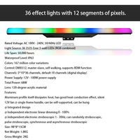 36 tubes à pixels 12 segments en aluminium, bonne dissipation thermique, RGB 3 en 1, contrôle DMX512, 3*10*36 canaux