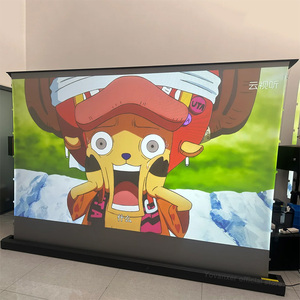 72-120 pulgadas Fresnel eléctrico Pop-up/Floor Rising proyector pantalla Anti-luz motorizada Tab tensión proyección cortina 8K 3D - Product Image 4